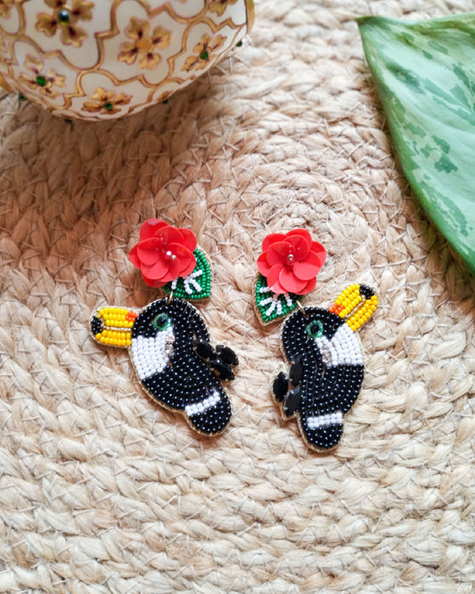 BLACK BIRD EARRINGS