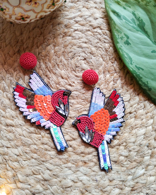 RED BIRD EARRINGS